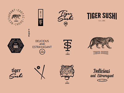 Tiger Sushi restaurant concept food graphic design japan oriental shusi tiger type