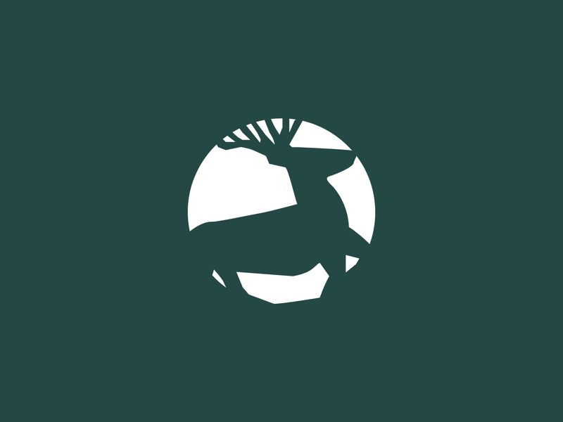 Deer brand icon logo identity branding symbol mark vacation lodge lifestyle doe deer