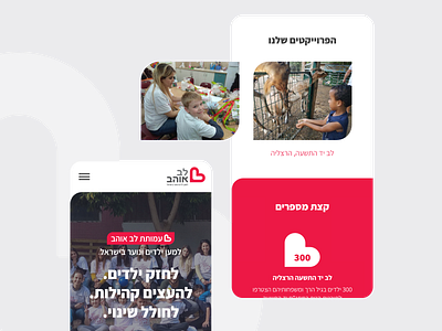 Lev Ohev - Mobile carousel community donation minimal mobile uxdesign webdesign