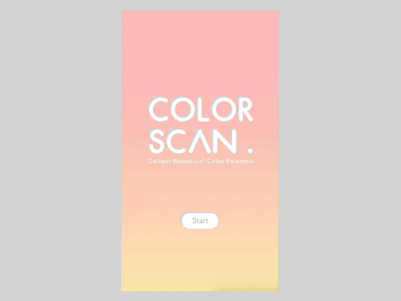 Collect beautiful color palettes - Color scan color palettes flinto illustraion landing page welcome page welcome shot