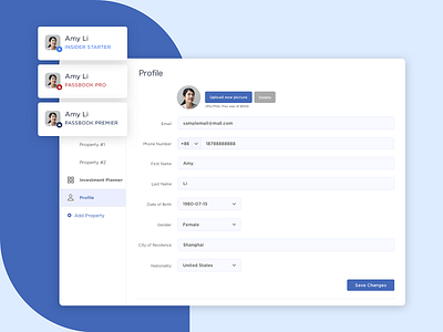 Profile page - Property Passbook dashboard information profile profile page upload user profile