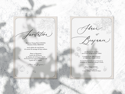 Save the date wedding invitation card - french restaurant