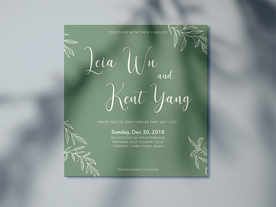 Save the date wedding invitation card - green nature