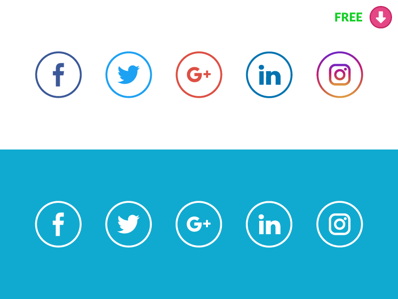 Download New Free Social Media icons with original colors - Free Vector by Shital Ravindra on Dribbble