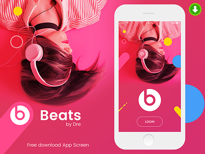 Free Mobile app psd design for Beats by dre