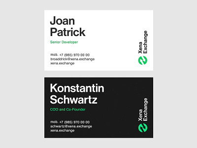 Xena — Business Card Design bold branding business card businesscard card clean identity logo minimal simple type typography