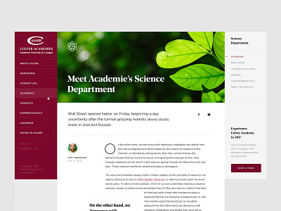 Culver Academies — Department Page (Concept)