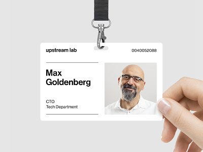 Upstream Lab — Corporate ID Badge badge branding clean corporate energytech identity minimal simple typography