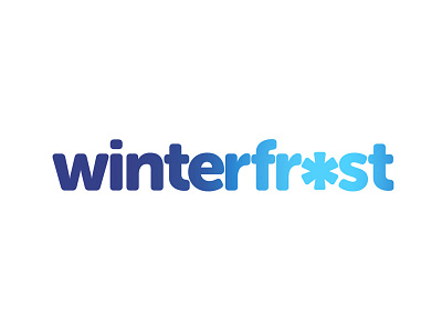 Winterfrost Logotype blue cold freeze frost identity letter logo mark snowflake type winter