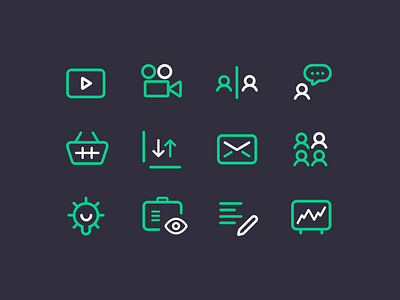 Stocks Project Icon Set 01 business colors icons line people simple stocks