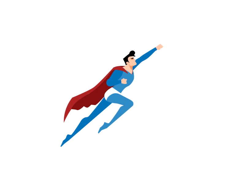 Superman and Shakthiman 360 degree animation blue character float fly gif man rotate shakthiman superman