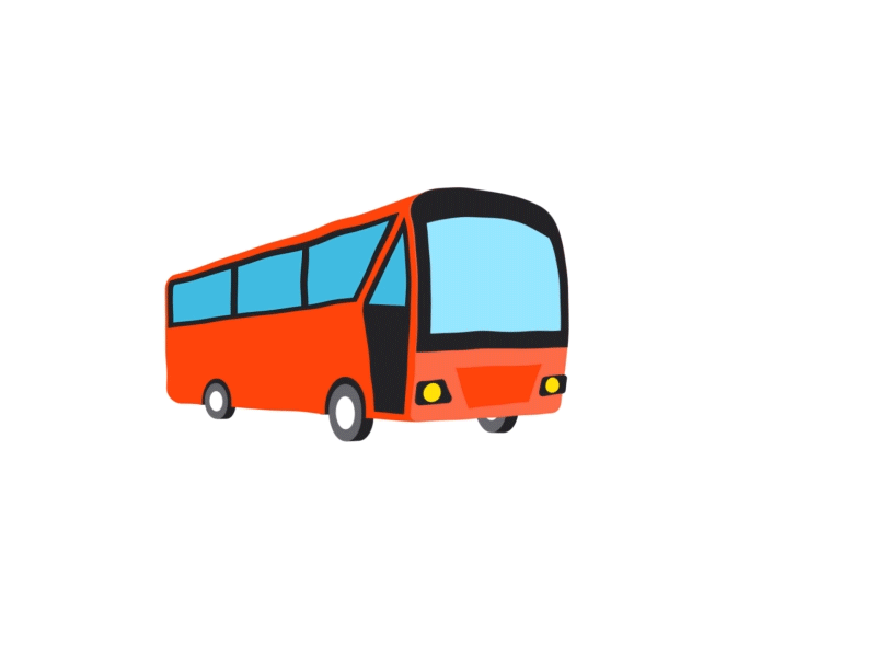 Bus Turning GIF animation