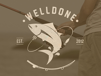 WELLDONE - logo fish fisherman fishing logo