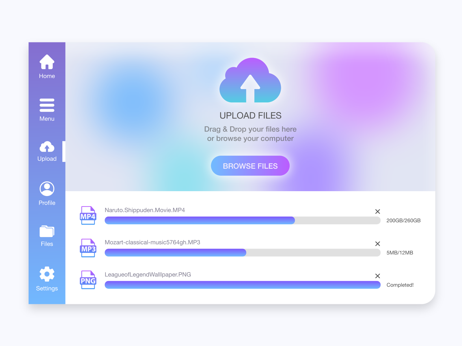 Daily UI 031 -File Upload- by Zihao Huang on Dribbble