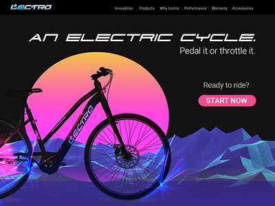 Lectro Bicycle bicycle bicycle app bicycles branding design electric cycle graphic illustration lannding page photoshop ui ux