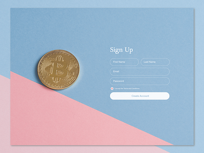 Crypto Currency Web Sign Up - Daily UI 001 creative crypto currency dailyui dailyui 001 design signup signup form ui ux web web design