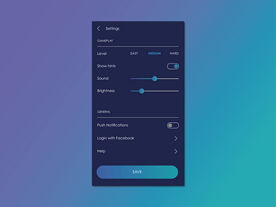 Settings - Daily UI 007 dailyui dailyui007 design minimal mobile settings settings ui ui uidesign ux