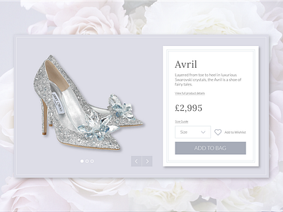 E-Commerce Product - Daily UI 012 bridal dailyui dailyui012 design ecommerce ecommerce design minimal product shoes singleitem ui uidesign ux webdesign