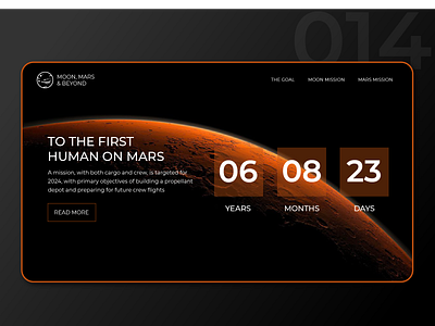 Countdown Timer - Daily UI 014 countdown dailyui design future mars minimal mission science space space exploration ui uidesign ux webdesign