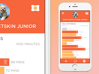 Pitpat App - Calendar activeness app calendar dog goal ios ios app monitor orange