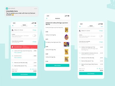 Deliveroo - select a substitute to complete your order