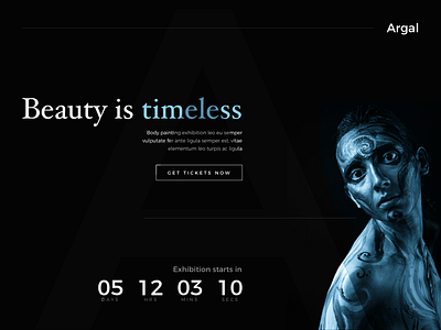 Daily UI #3 beauty countdown cta exhibition ghost landing model page painting website