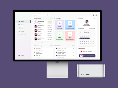 Dashboard for doctor appointment management design graphic design product ui ux