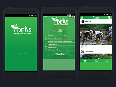 Ideas (Inoavasi Desa Cerdas) android app art branding company design figma illustration illustrator mobile typography ui uiux ux ux designer vector