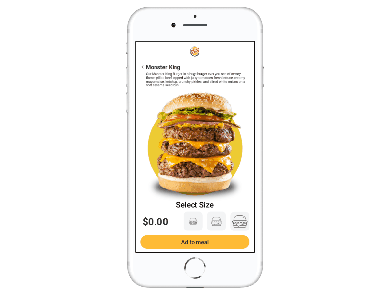 Burger King android animation app art branding burger king company design figma food health illustration illustrator logo mobile photoshop ui ux ux designer vector