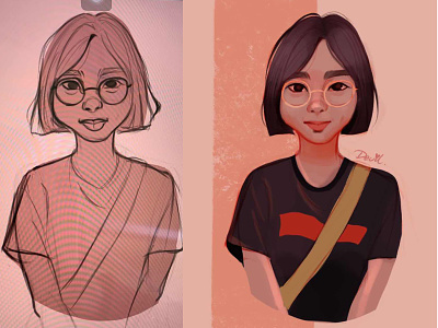Short hair girl illustration girls illustration ipad