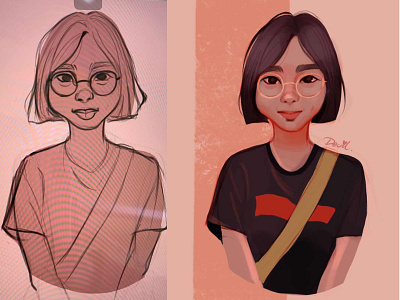 Short hair girl illustration