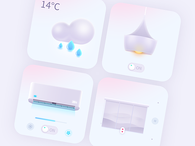 pink smart home electric appliance design 3d design illustration ui vector