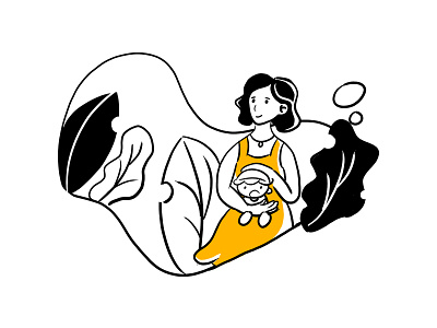 mother and child illustration