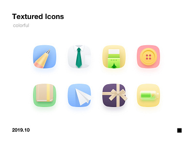 colorful textured icons icon illustration