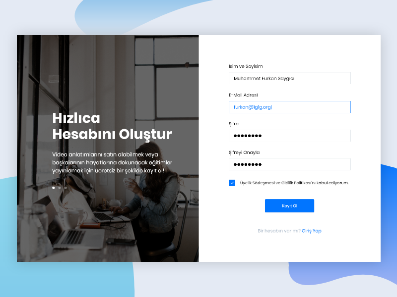 E Learning Website Sign Up Page ui uiux userinterface video course elearning login signup website digital