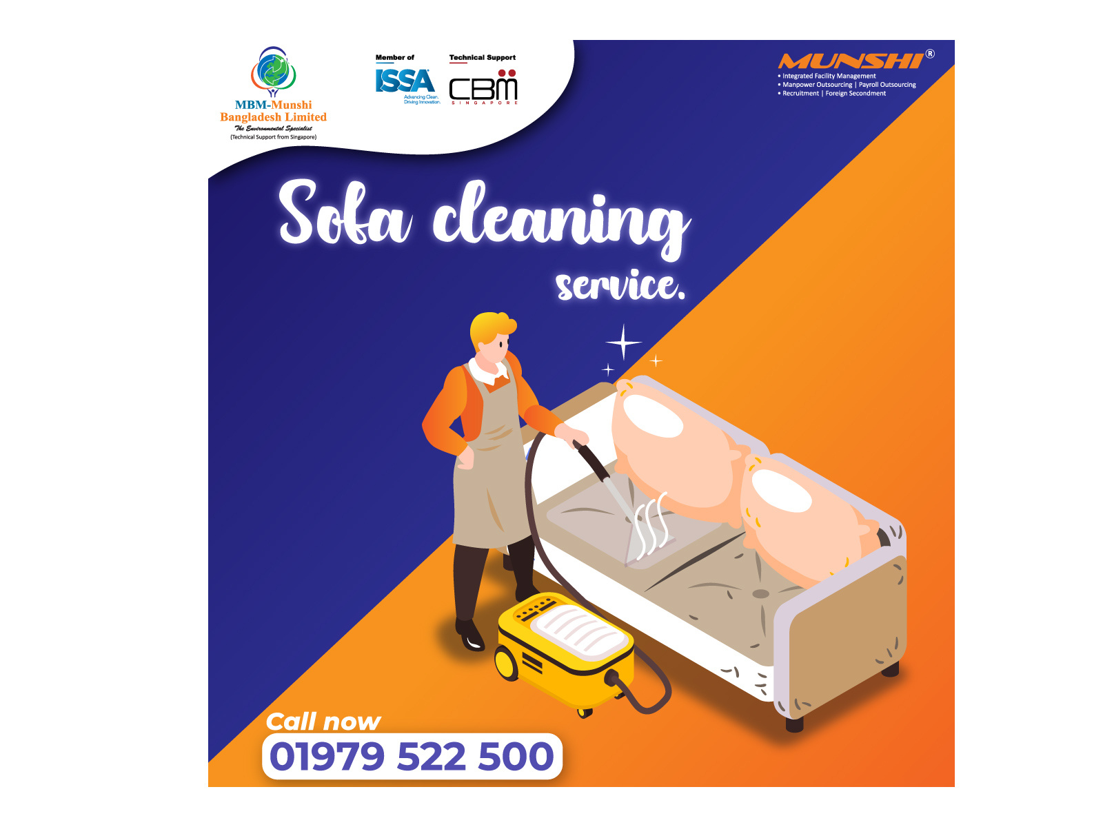 Sofa cleaning service post by Mubeen Rahman on Dribbble
