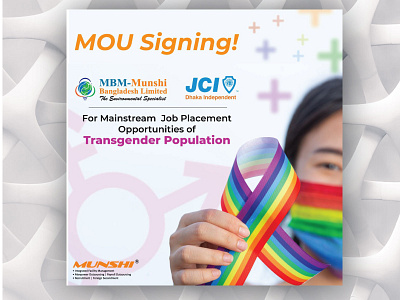 signing of mou about transgender minority branding design flat illustration illustrator logo minimal vector