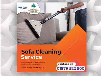 sofa cleaning service social media post branding design flat illustration illustrator minimal vector