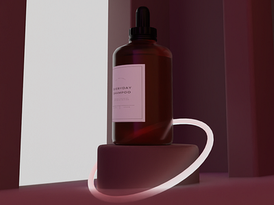 3d product render 3d branding design illustration illustrator makeup minimal product render shampoo ui