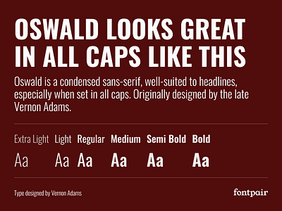 Oswald - Sans-Serif Google Font