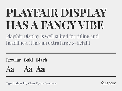 Playfair Display - Serif Google Font