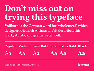 Vollkorn - Serif Google Font