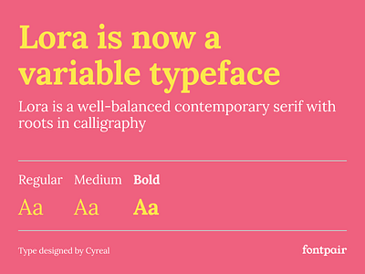 Lora - Serif Google Font