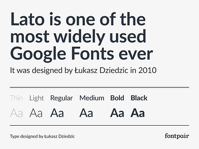 Lato Sans Serif Google Font By Fontpair On Dribbble Lato Sans Serif Google Font By Fontpair On Dribbble