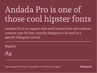 Andada Pro - Serif Google Font design font pair font pairing fontpair fonts googlefonts typeface typography