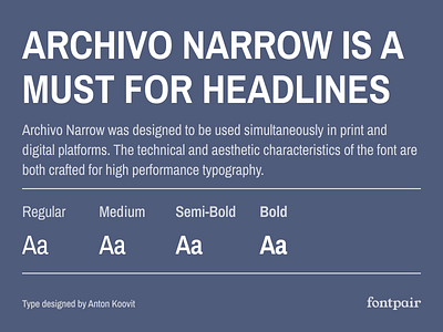 Archivo Narrow - Sans-Serif Google Font