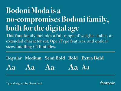 Bodoni Moda - Serif Google Font design font pair font pairing fontpair fonts googlefonts typeface typography