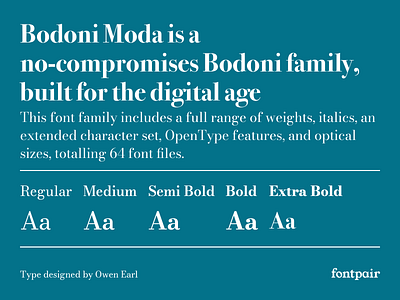 Bodoni Moda - Serif Google Font