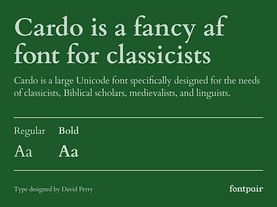 Cardo - Serif Google Font