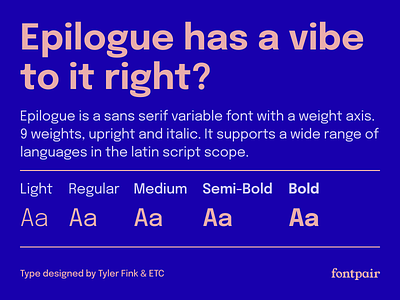 Epilogue - Sans Serif Google Font design font pair font pairing fontpair fonts googlefonts typeface typography